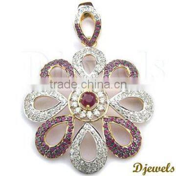 Diamond Ruby Pendants, Diamond Gold Pendants, Diamond Jewelry