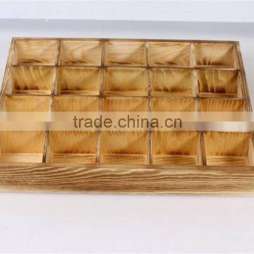Burning Color Compartment Tray,wooden Rustic Tray,supermarket Wooden Tray photo-3