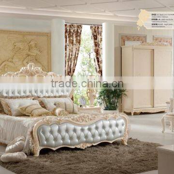 2016 The Antique Luxury King Size Wood Bedroom Furniture set/french style bed