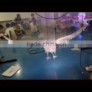 Optical Fiber Silk Glass Beads for Chandelier , Fiber Optic Stainless Steel Pendant Lamp photo-2