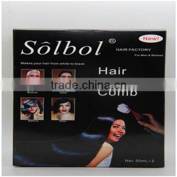 China supplier black hair shampoo hair color with comb magic black