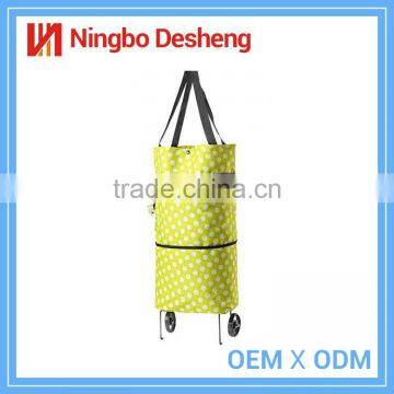 Cheap Reuseable Portable Folding Non-woven Shopping Bags With Wheels