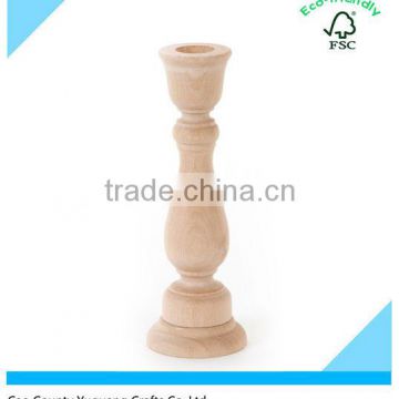 Custom Wood Craft Unfinished Wooden Candlestick