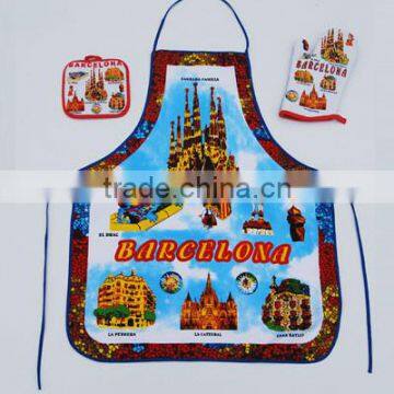 3-piece (Apron + 2 Potholders) Kitchen Textile Set photo-6