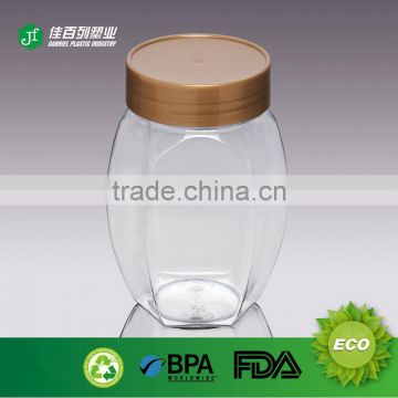 New style 300g honey capacity transparent Plastic Storage Jar