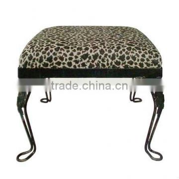 upholstered KD metal frame footstool