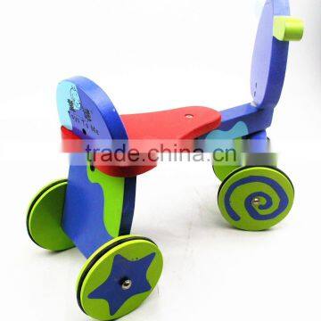Wooden Toy Walking 4 Wheels Bike Ride on Animals ODM OEM photo-4