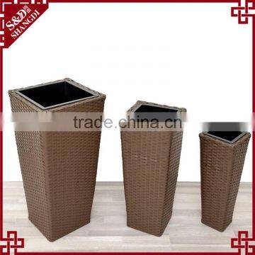 Outdoor Garden Patio Decor Plastic Rattan Plant Pots Tall Large Planters photo-2