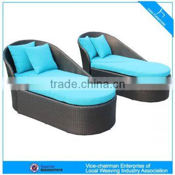 outdoor furniture rattan plastic sun lounger CF1207C+CT