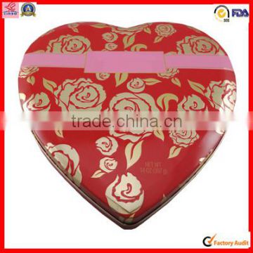 metal chocolate heart-shaped tin box