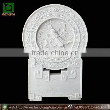 Modern White Marble Relief Sculpture for Home Decoration