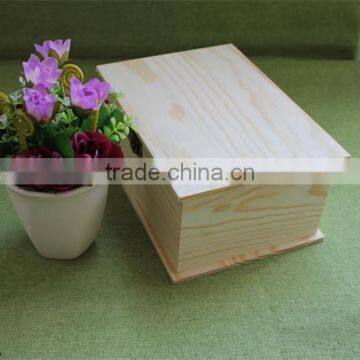 Chinese Stabilized Plain Wood Keepsake Box Wood Hope Chest Wooden Storage Memories Box With Book Shape photo-6