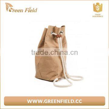 2017 Durable Waterproof Drawstring Bag, Backpack Kraft Paper School Bag