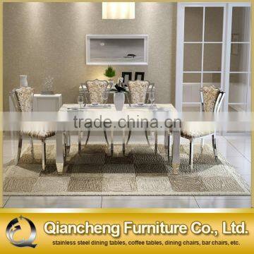 Modern Metal Legs Marble Dining Table Furniture photo-6