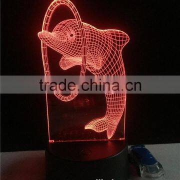 High quality 3D optical illusion LED mood lamp colorful LED nihgt light with ABS base