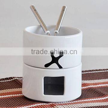 Stoneware Fondue Set With Decal Printing, Beautoful Fondue Set photo-4