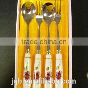 Porcelain Handle Flatware Set Stainless Steel Cutlery Set photo-3