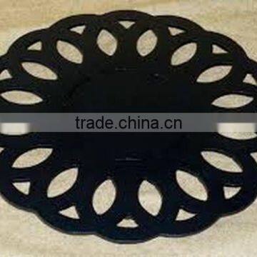 black antique rounded fancy trivets