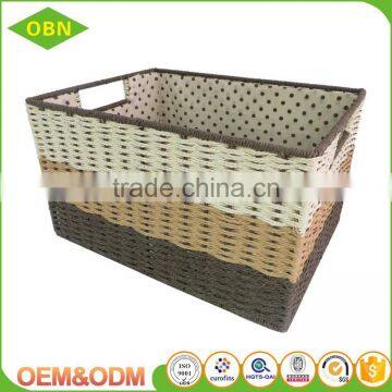 China Popular Good Quality Durable Plastic Metal Wire Paper Rope Laundry Basket for Hotel or Home photo-4