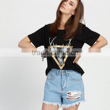 Manufacturer Denim Jeans/Shorts Customize Loose and Comfortable Shorts for Women photo-2