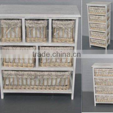 Wooden Cabinet With Wicker Baskets photo-6