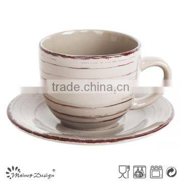 8oz ceramic tea cup and saucer