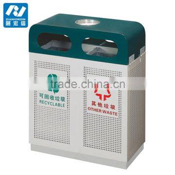 Eco-Friendly Feature and Outdoor Usage Metal trash bin