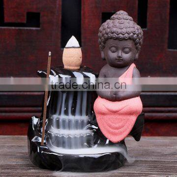 Creative The Little Monk Censer Backflow Incense Burner For Home Decor photo-3