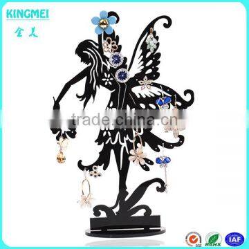 Hot laser engraving beautiful dancing girl shaped Acrylic Earring Display Stand Holder 72holes