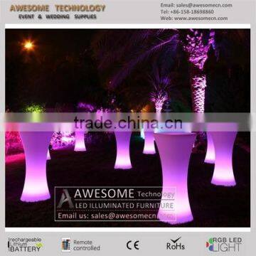 Narrow Waist Shape Round Color Changing Drinking Cocktail Party Table photo-2