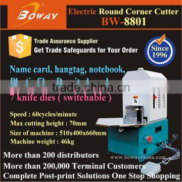 70mm cut height 7 knife dies Electric round corner cutting machine