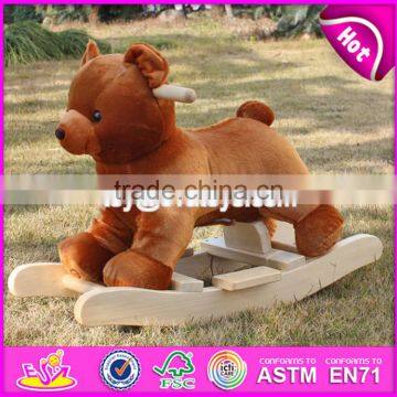 2017 New Design Cute Bear Wooden Baby Rocking Animal W16D073 photo-2