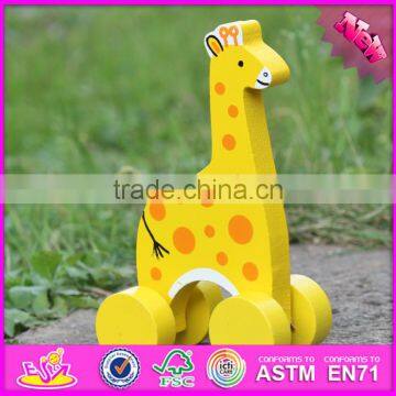 2017 New Products Animal Car Toy Wooden Giraffe Baby Toy W04A319 photo-3
