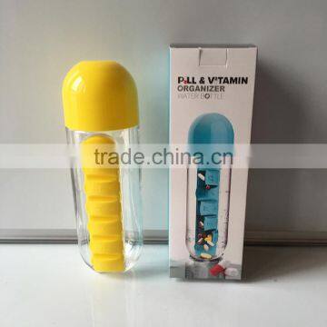 New Creative Daily Pill Box Organizer Bottle Outdoor Travel Water Bottle photo-6
