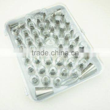 42156 52 Pcs 304 Stainless Steel Cake Master Decorating Tip Set, With Hinged Storage Box