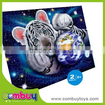 Hot selling 3D white tiger cardboard 3d animal puzzle