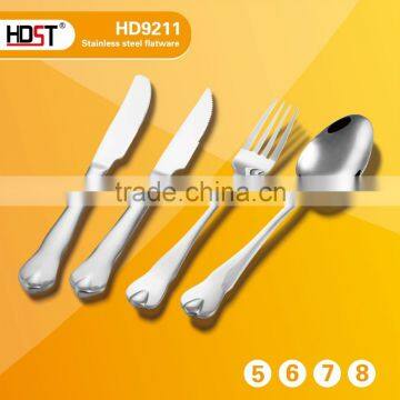 Best Selling 23pcs Water Drop Type Handle and Mirror Polish Stainless Silver Dinner Set photo-2