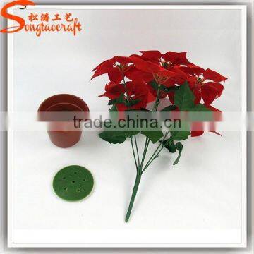 Wholesale Artificial Poinsettia Flowers Christmas Poinsettia Ornaments photo-6