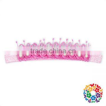 Hot Pink Girls Hair Headband With Pearls Fold Over Ealstic Headbands Top Design Baby Headband