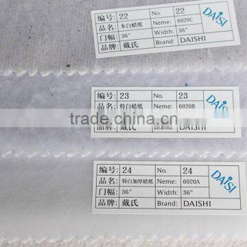 Industrial non-posion 6020 wax paper for embroidery in china