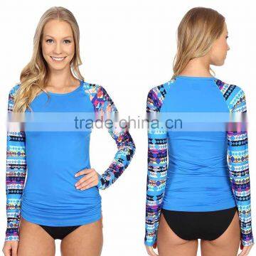 Long Raglan Sleeve Swim Shirt Woman UV Wetsuits Long Sleeve Rash Guard Top Swimsuit Tee Women