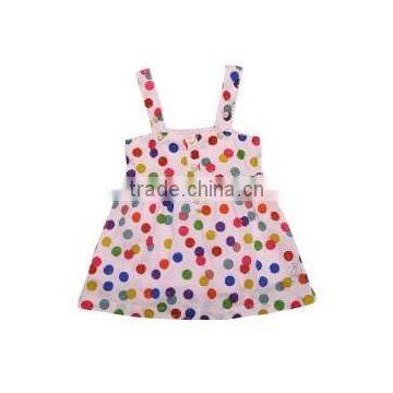 Children Condole Belt Small Dot Design Baby Girl Summer Dress Bow photo-2