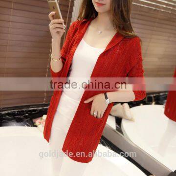 OEM Custom-Made hight quality ladies Button Down plain knitted Cardigan Sweater