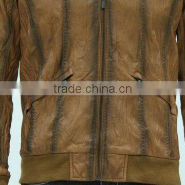 2014 men slim leather jacket in plus size