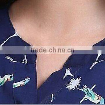 2015 Fashion Chiffon Long Sleeve Chiffon Shirts for Women photo-6