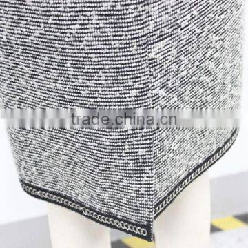 Wholesale Winter Office Wear Elegant Mature Tight Ladies Classic Tweed Pencil Skirt photo-4