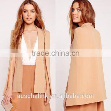 Women Chic Nude Cape Blazer Fashion Deisgn Cheap Price photo-6