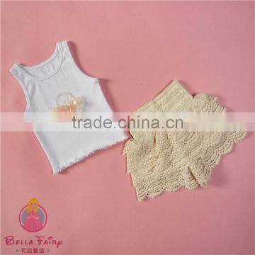 New Popular Baby Girls Lace Shorts Set,2pcs Set for Toddler Girls photo-4