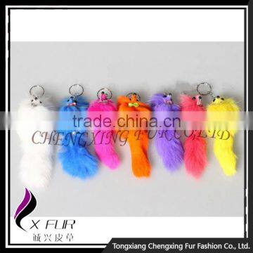 CX-R-49 Wholesale Keychain Fox Fur Tail Cute Cheap Key Chain photo-5