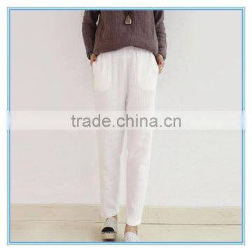 Women Autumn Spring Summer Harem Pants Linen Cotton Casual Slim Trousers photo-2